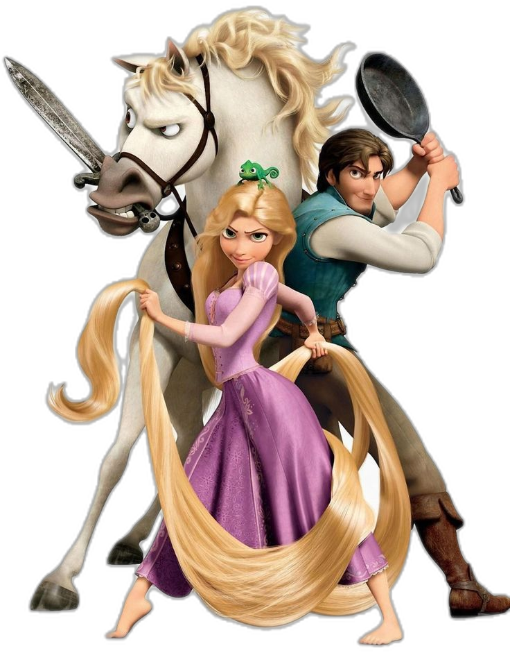 Rapunzel, Flynn y Maximus
